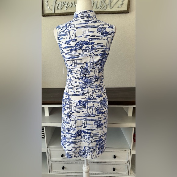 NWT Mahi Gold Schooner Dress Set Sail Sailor Blue Women's Size XS 1 - Picture 4 of 9